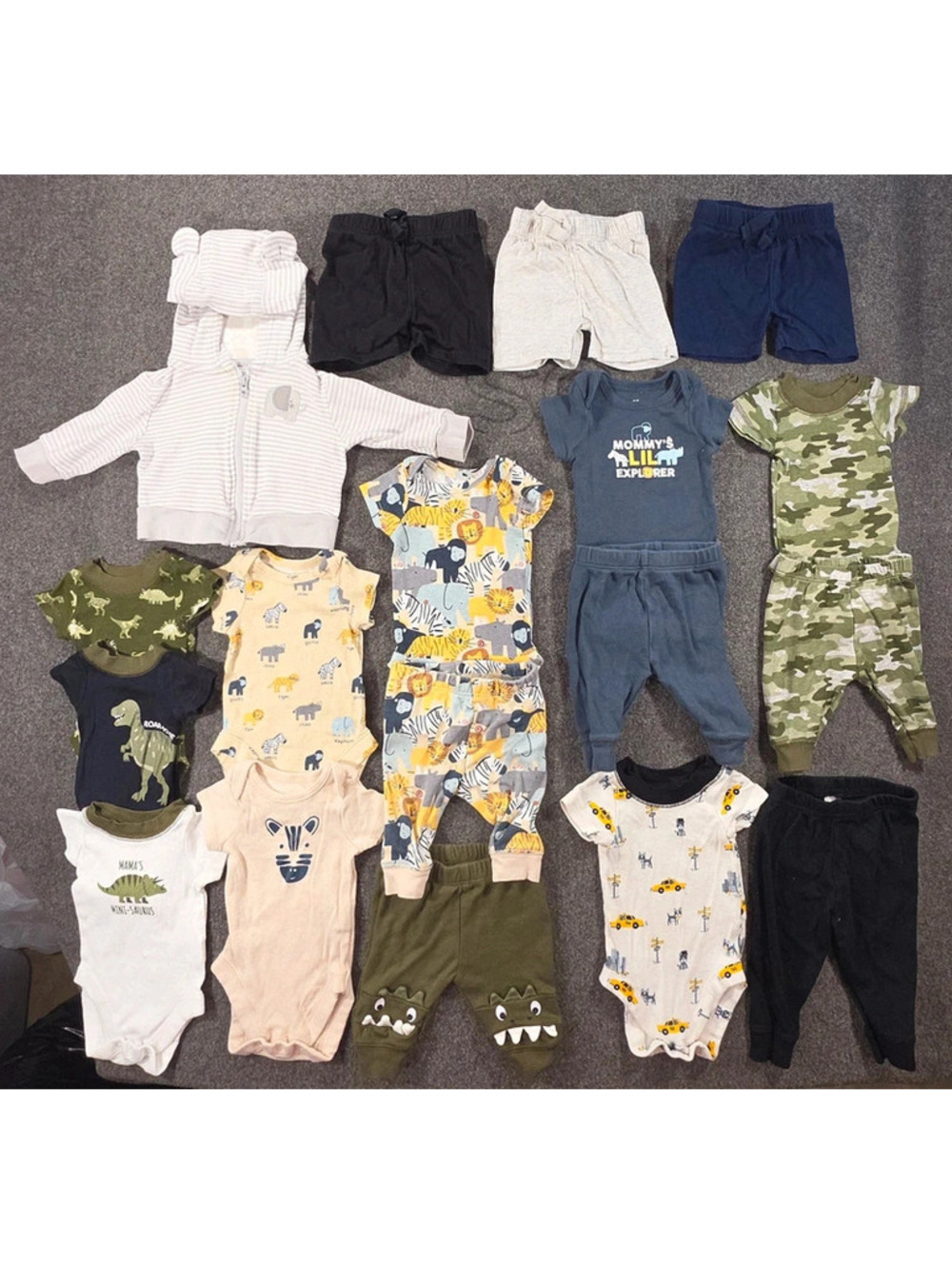 16pc Preemie Newborn Boy Clothing Set | Bodysuits, Pants, Shorts & Hoodie